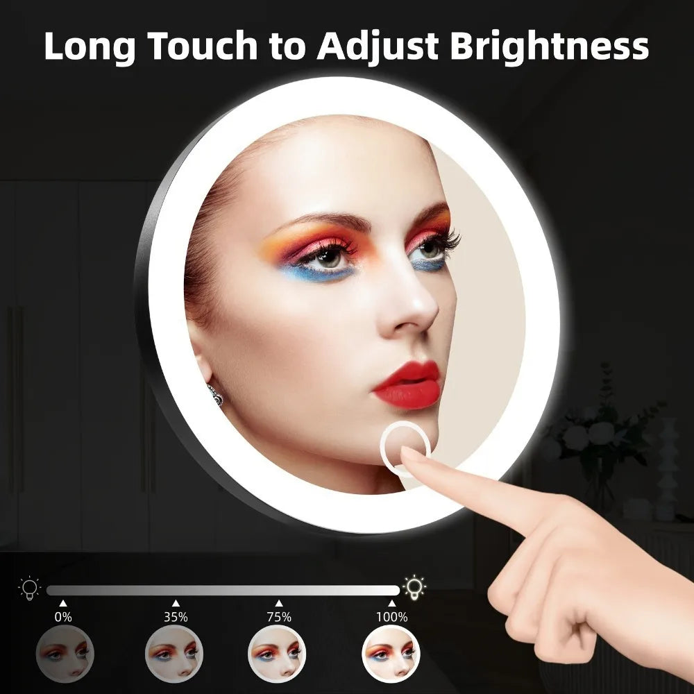 Rechargeable LED Makeup Mirror 1 Box 6 Inch Adjustable Lighted  Portable Compact Travel Cosmetic Mirror with Magnification 30X