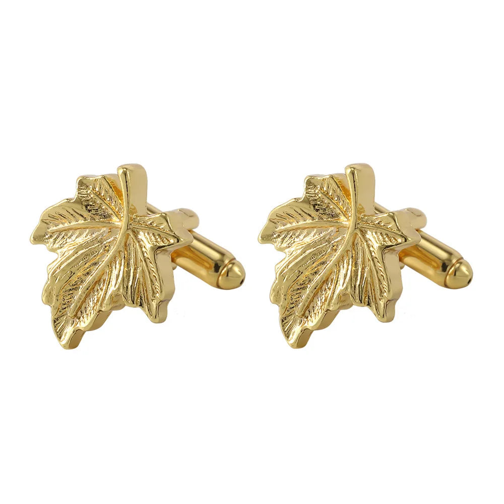 Luxury Men's Cufflinks High Quality Square Round Maple Leaf Cufflinks for Men Fashion Shirt Cufflinks Party Wedding Decorations
