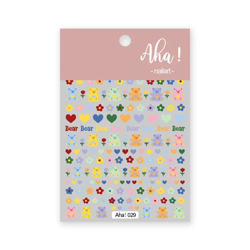 1Sheet Korean White Cloud Blue Nail Art Sticker 3D Star Moon Decal Pure Twilight Self-adhesive Manicure Slider Accessories RE#53