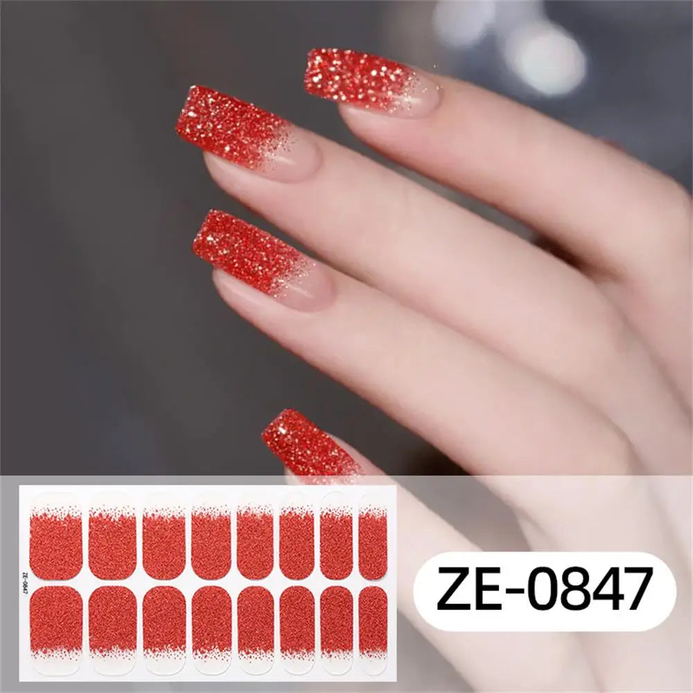Gradient Galaxy Series Press-on Nails | 16-Piece Set of Removable Self-Adhesive Fake Nail Stickers | Valentine's Day Gift Idea