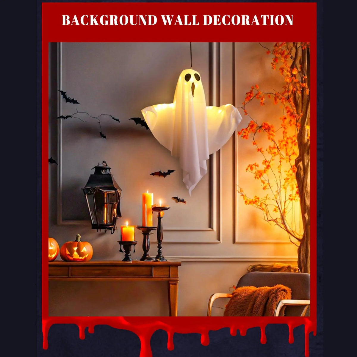 Halloween Ghost Hanging Decorations Halloween Hanging Light Up White Flying Ghosts Tree Window Wall Scary Ornament 2026