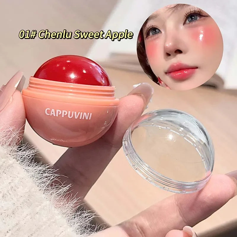 Cappuvini Juice Blush Ball Water Light Blusher Brightening Face Easy Color Multi-Use Blush Makeup Suitable for Lips and Cheeks