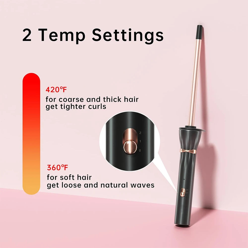 3/8 Inch Curling Iron 9mm Tiny Curling Wand Ceramic Small Barrel Curling Iron with Adjustable Temperature Fast Heating for Hair