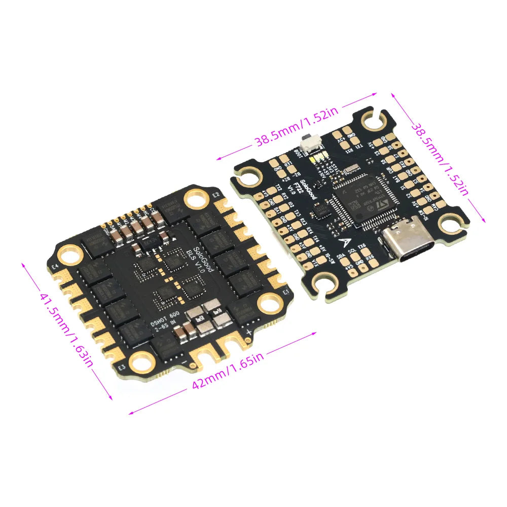 F722 Flight Controller BLS 60A Stack SoloGood F722 Flight Controller BLHELI_S 60A 4in1 ESC for FPV Drones Parts