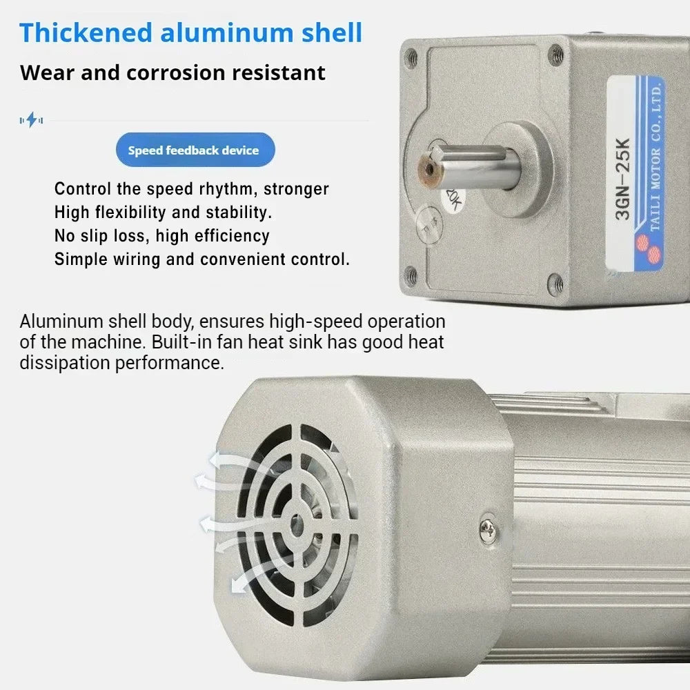 200W 250W Micro AC Motor Kit 220V Gear Motor Speed Forward and Reverse Controller+Single Phase Asynchronous Motor 50/60hz ForCNC