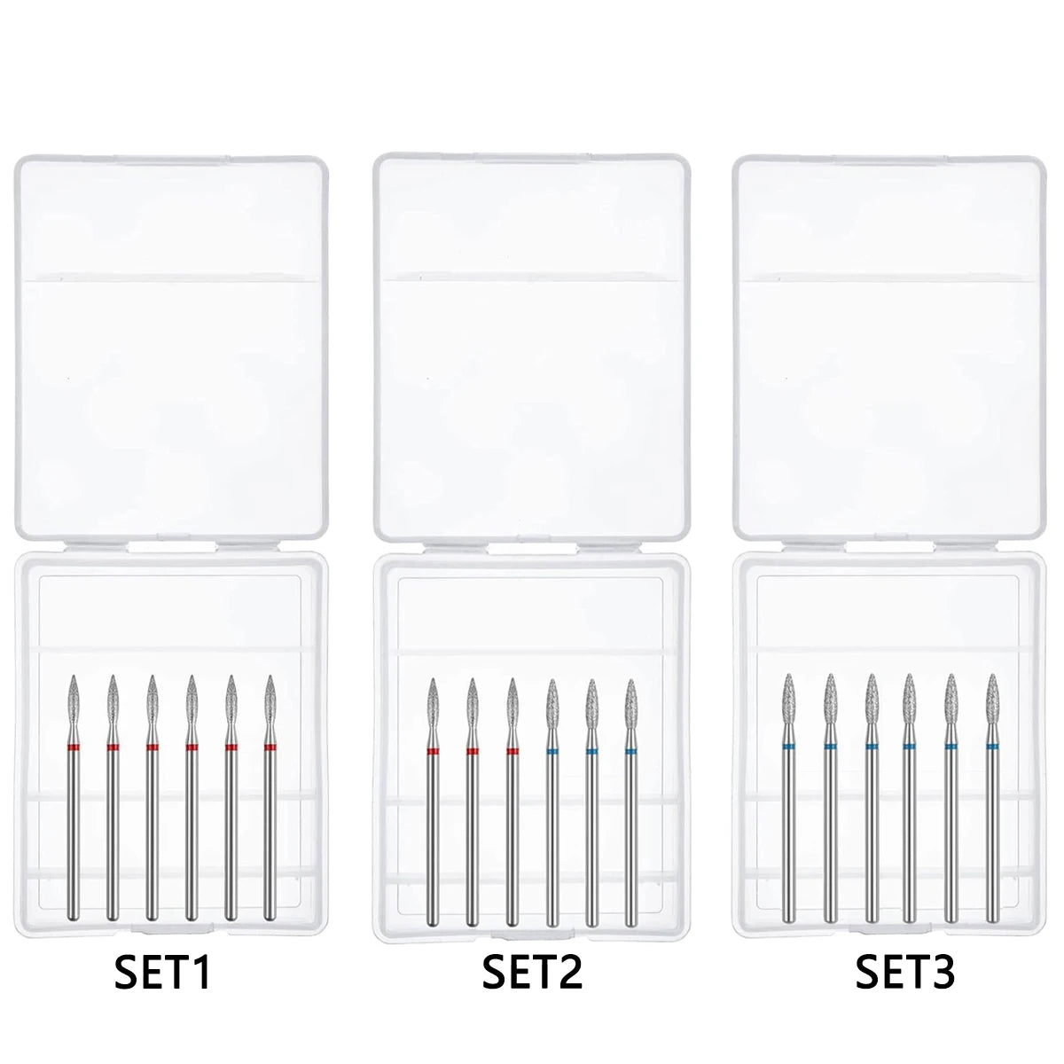 6pcs/SET Nail Dill Bits Diamond Milling Cutter for Manicure 3/32" Burr Electric Nail File Cuticle Remover Tool