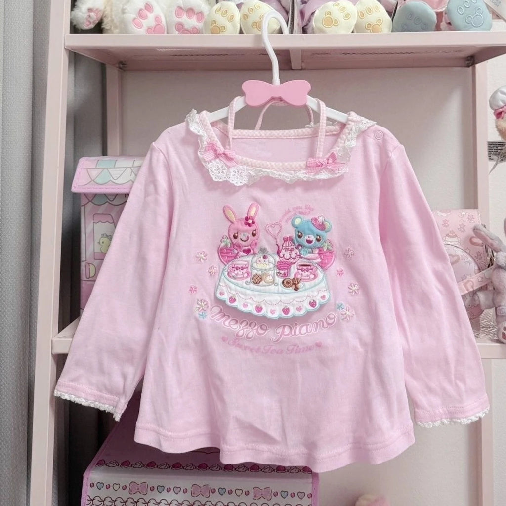 Japanese Kawaii T-shirts Women Casual Y2k Crop Top Sweet Lolita Tees Design for Girls Clothing Short Sleeve T Shirts Outwear Chic