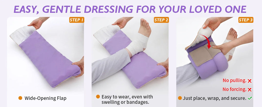 Ehucon Heel Protector for Pressure Sores, Ankle Elevation Pillow,Egg Crate Foam Heel Cushion Pillow for Bedridden Patients-1PC