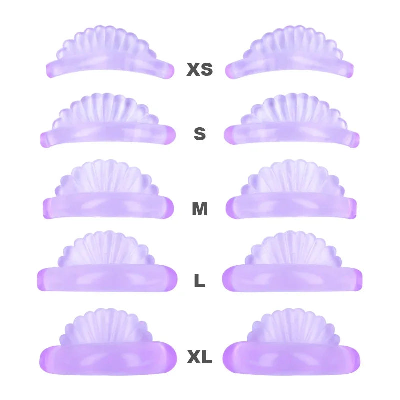 5Pairs Eyelash Perm Pads Silicone Lash Lifting Rods Shell-shape 3D Eyelash Extension Curler Lash Perm Shield Makeup Accessorie