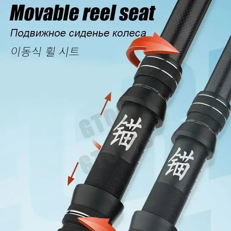 2.1M 2.4M Carbon Fishing Rod 50kg above Superhard Long Distance Throwing shot Rod Lure 50-800g Telescopic Sea Boat Fishing Rod
