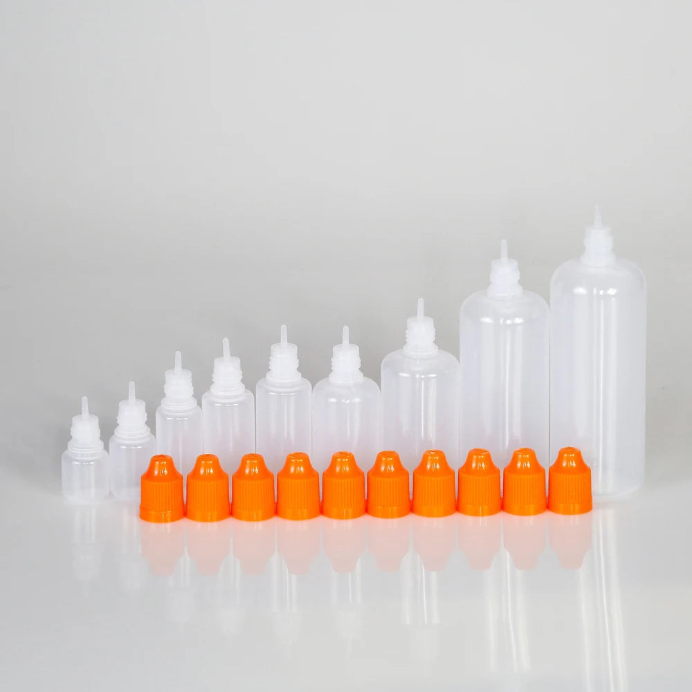 10pcs 3ml-120ml Plastic Dropper Bottles Empty Squeeze Liquid Eye Dripper Containers with Child Resistant Cap Travel Sample Vials