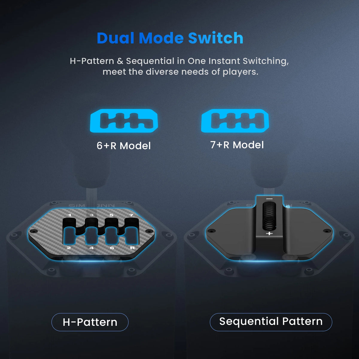 SIMSONN HS Pro Shifter Dual-Mode H-Type or Sequential Shifting with 6+R and 7+R Gears Racing Simulation Games Equipment