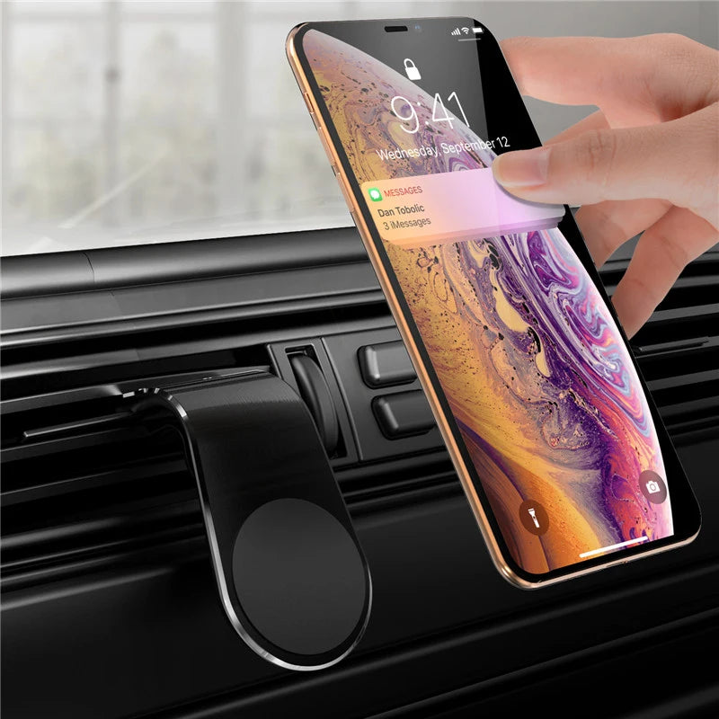 L-Type Magnetic Car Mobile Phone Holder Universal Air Vent Car Smartphone Mount Cell Phone GPS Support For iPhone Xiaomi Bracket