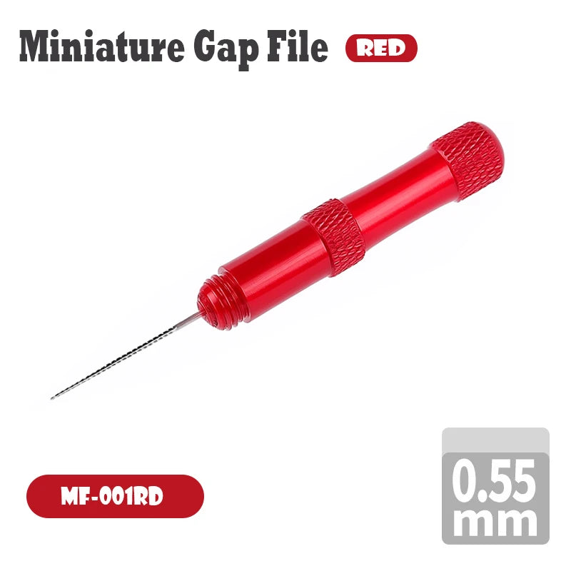 Miniature Gap File for Model Making - 0.45/0.55/0.7mm Multi caliber, Precision Hollow Cutting, Metal Needle File for Model