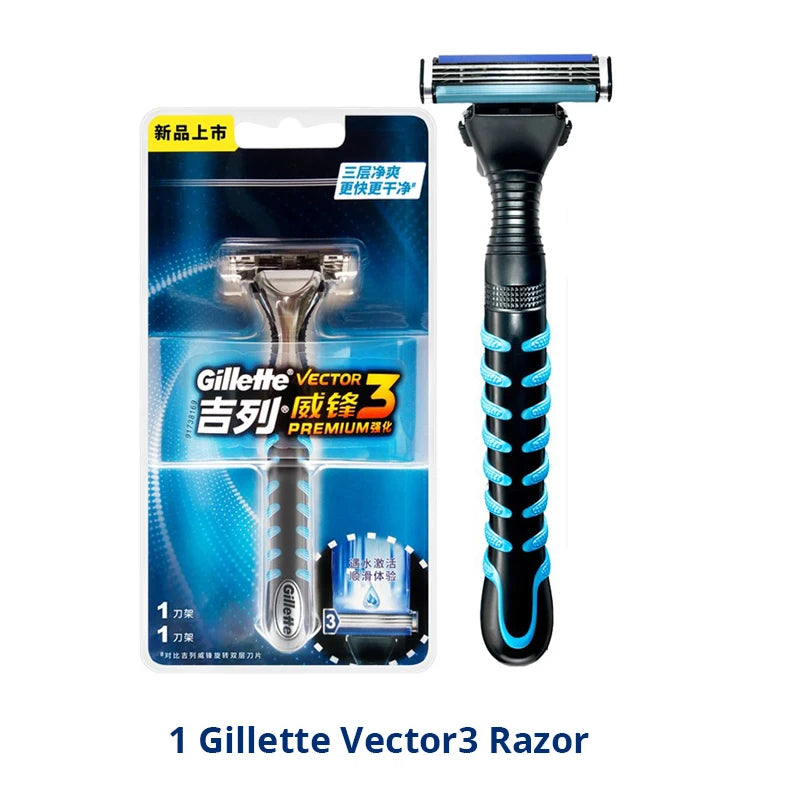 Gillette Sensor Excel Razor Blades Ultra Thin 3 Layer Sharp Shaving Blades Vector3 Men Face Hair Removal  Shaver Replace Refills