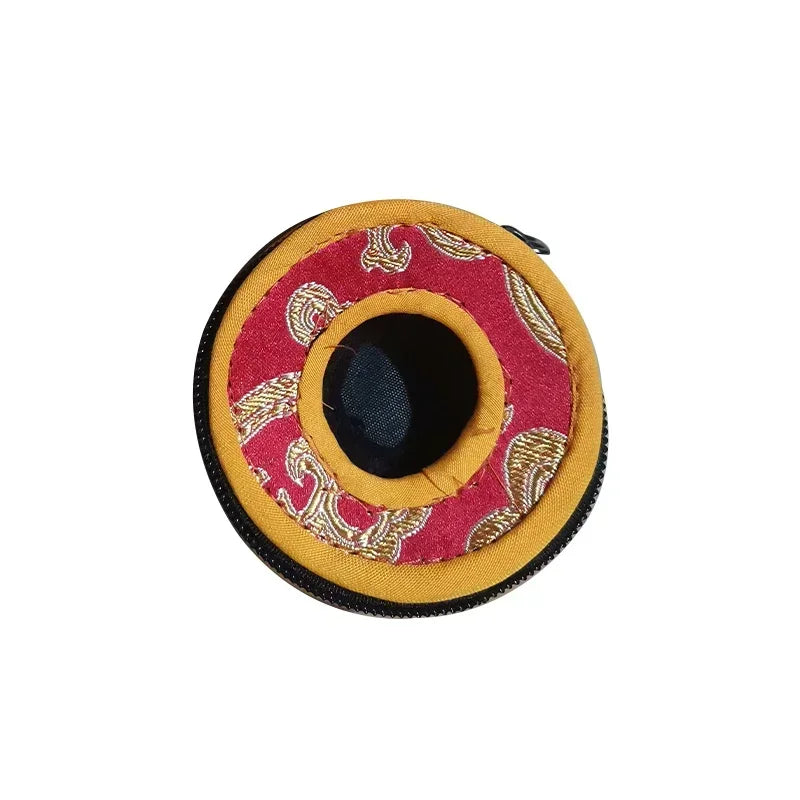 Meditation Cymbal Bell Bag Finger Cymbals Packs Zipper Storage Bags Tingsha Chimes Storage Rack Tibetan Bell Protector Case