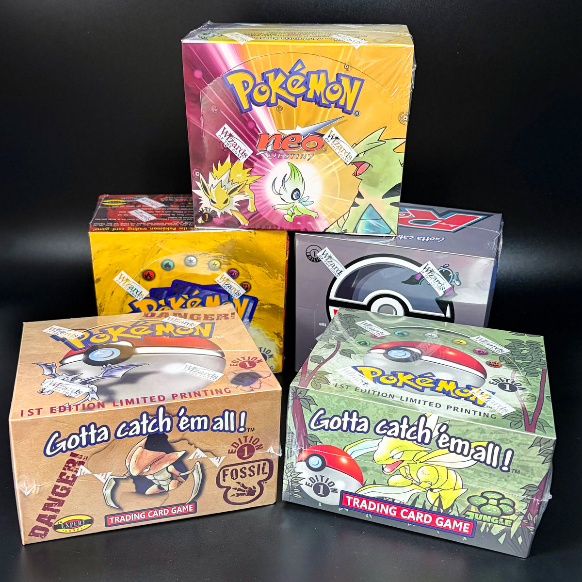 1999-2002 PTCG BOOSTER BOX Unopened Base Set(BS/Rocket(RO/Destiny(N4/Fossil(FO)/Jungle(JU Art Varia PKM Collection Proxy Card