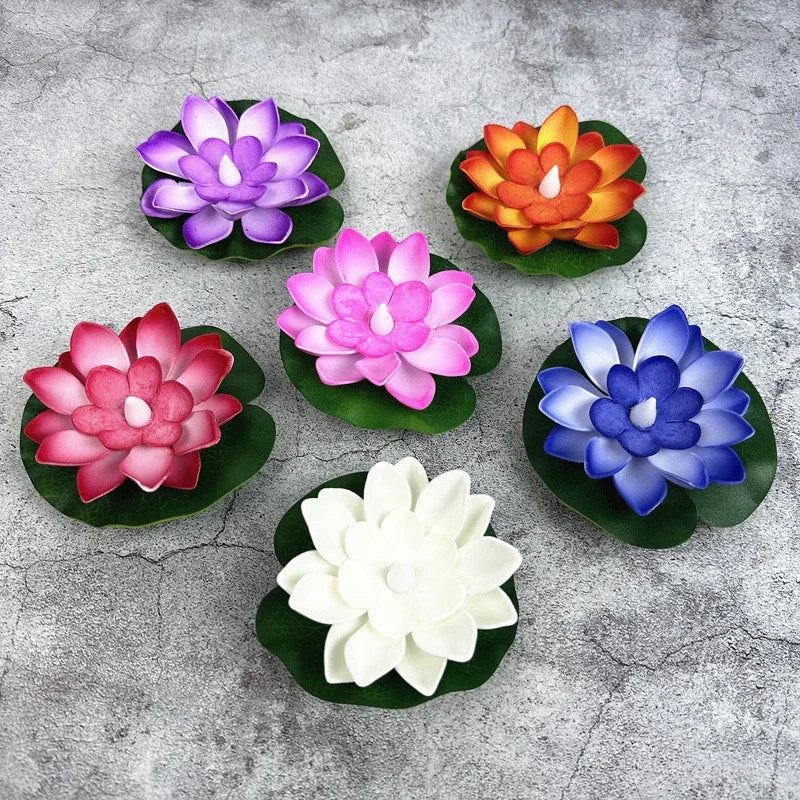 15CM LED Lotus Night Lamp Floating Water Sensor Flower Lamp Garden Home Decor Party Lotus Light Navidad Christmas Supplies