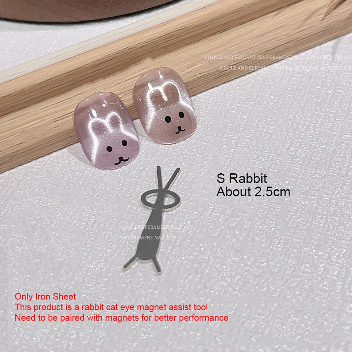 1/4Pcs Cute Rabbit Shaped Cat Eye Magnet Polish Magnet Nail Art Manicure Tools Rabbit Heart Shapes on Nails DIY Gel Polish