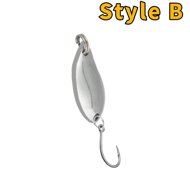 12-1PC Trout Bait Metal Spoon Fishing Lure Wobbler Casting Jigging Tackle Accessories Pesca Multi-color Long-casting Lure Bait