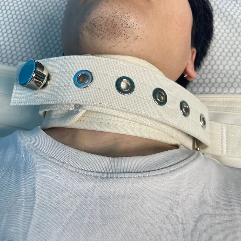 Bed Fixing Strap Neck Restraint Collar Neck Brace Belt Beige Adjustable Neck Strap for Locking Belt