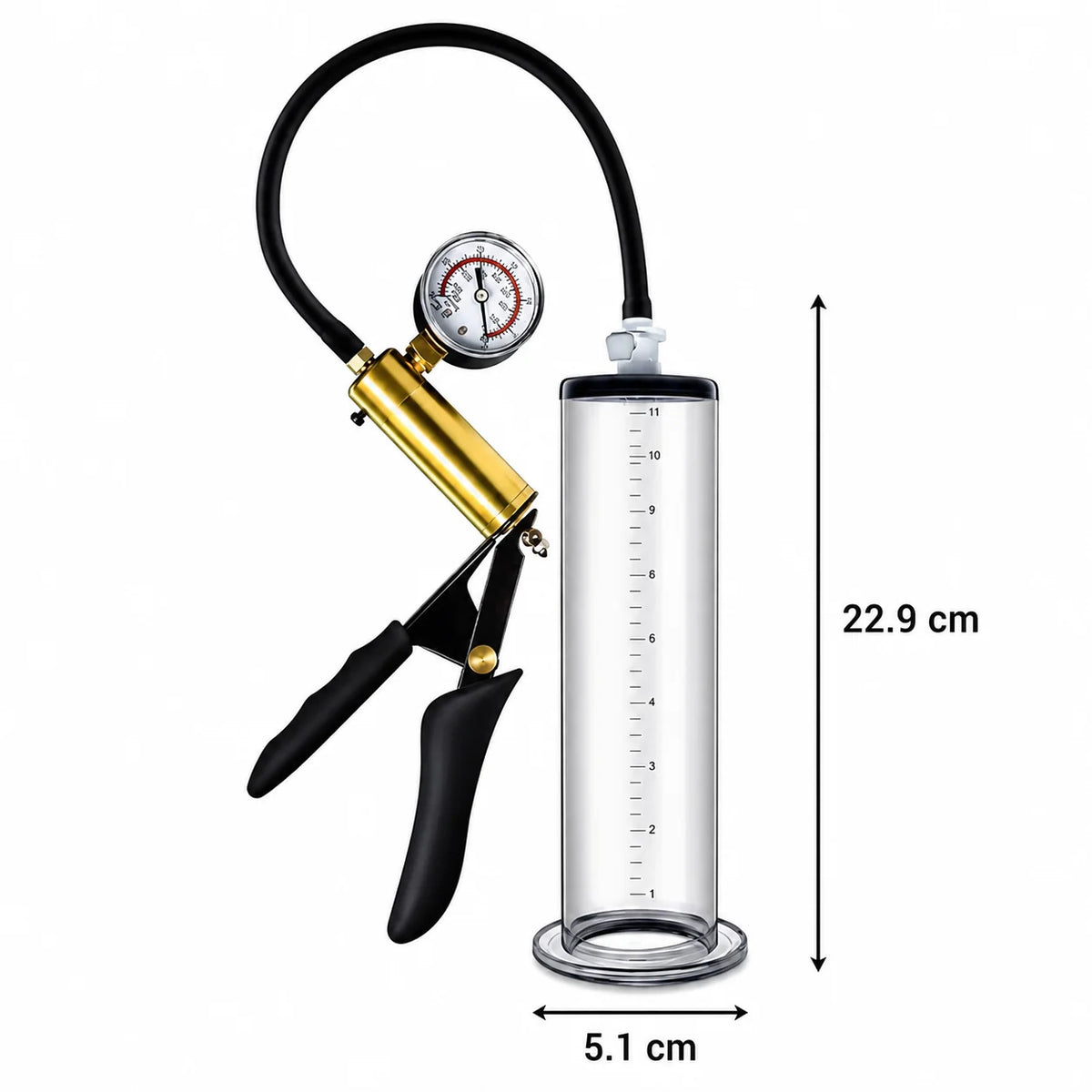 Men Adjustable Vacuum Training Kit with Transparent Acrylic Cylinder, Metal Pressure Dial, and Hand Pump for Home Use