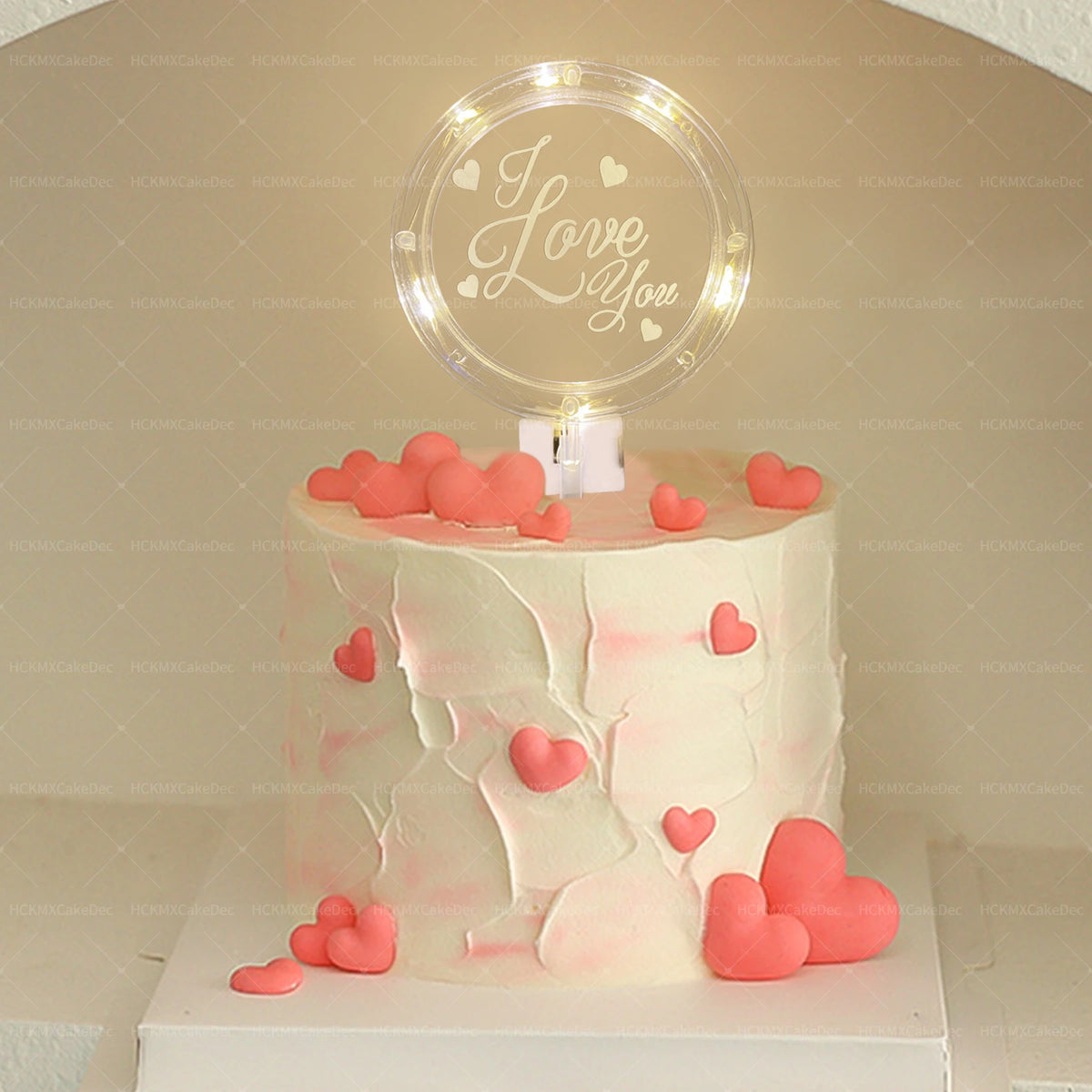 1pc Creative LED Valentine's Day Emit Light Cake Topper for Wedding Valentine's Day Party Cake Decoration Supplies