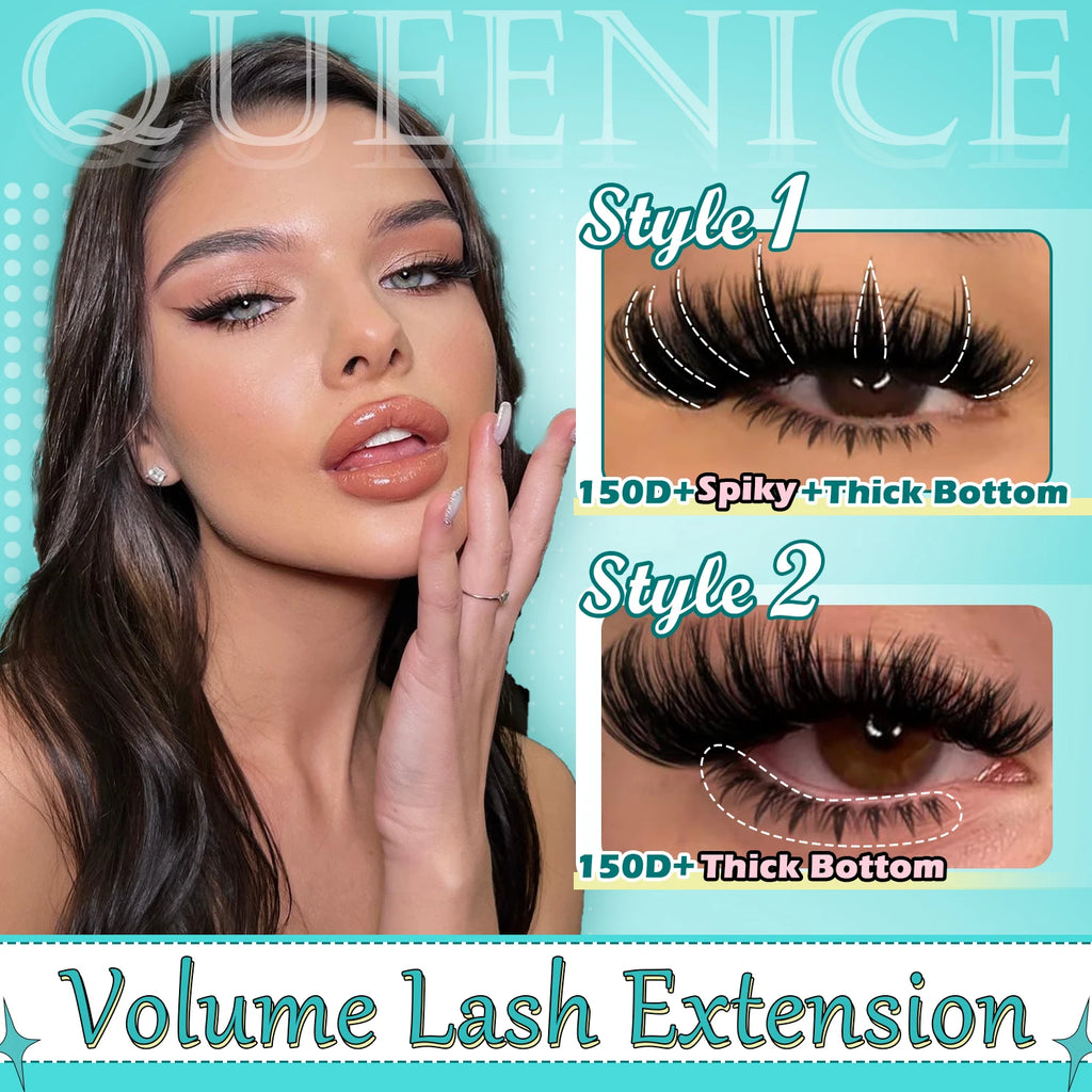 4 IN 1 Lash Clusters Mixed Length Lash Spikes lower eyelashes Reusable Bottom DIY Spiky Lash Extension Manga Clusters