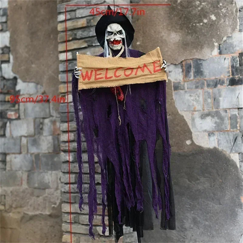 1PC Halloween Decoration Hanging Pumpkin Head Scream Sound Party Prop Haunted House Parties Home Decor Funny Electric Toys