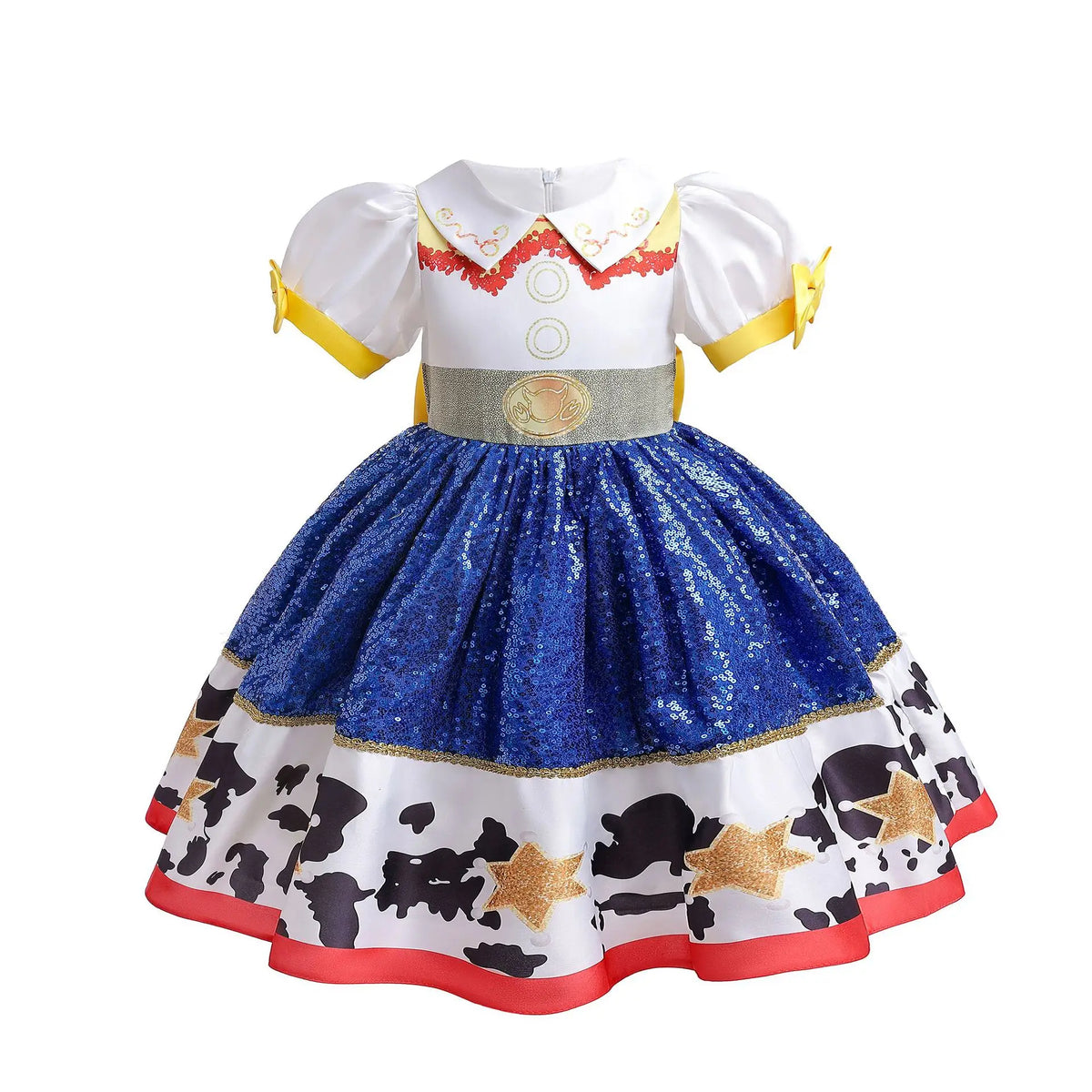 Girl Jessie Dress Kids Yellow Blue Cowgirl Cosplay Costume Kids Fancy Party Outfit Halloween Christmas Gift