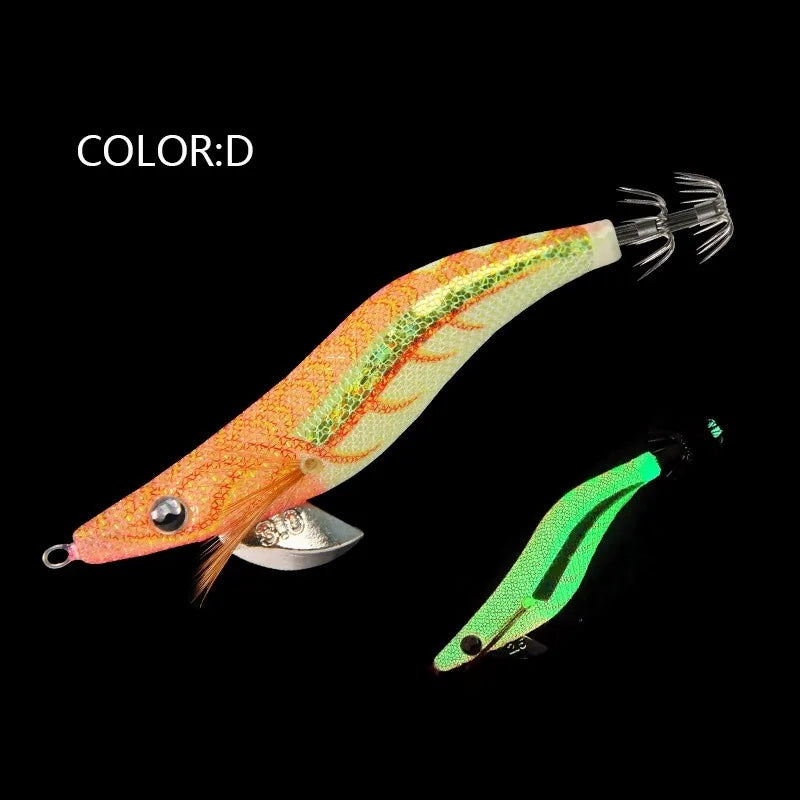 1pc 2.5#3.0#3.5# Glow Sea Fishing Lure Luminous Shrimp Squid Jigs Set Artificial Cuttlefish Octopus Winter Fishing