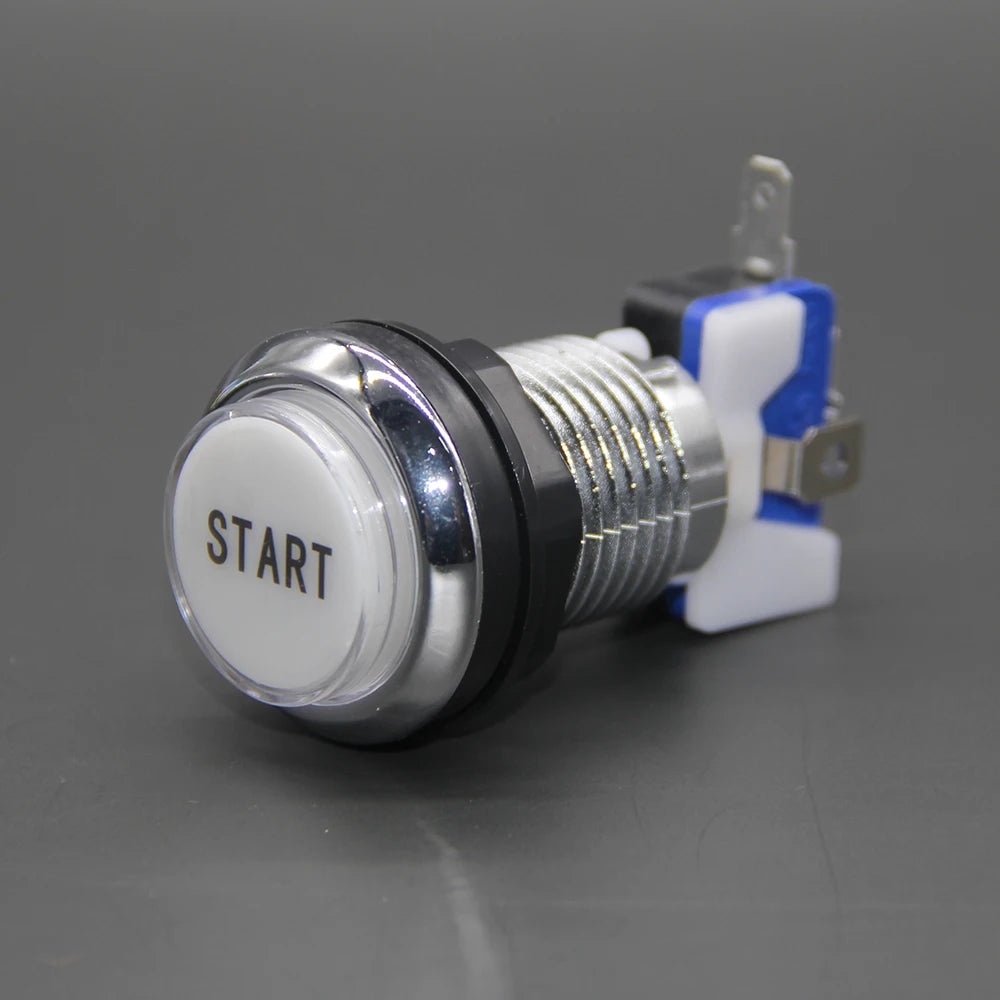 1PCS CHROME Plated illuminated arcade push button 5V 12v LED Arcade Start Push Button with microswitch for Arcade game DIY