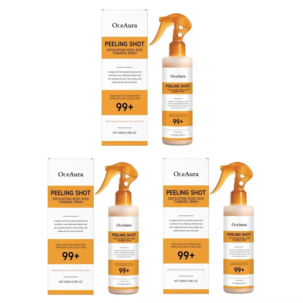 Exfoliating Peeling Spray Kojic Acid Turmeric Remove Dead Skin Brighten Complexion Smooth Skin Texture Gentle Exfoliating Spray