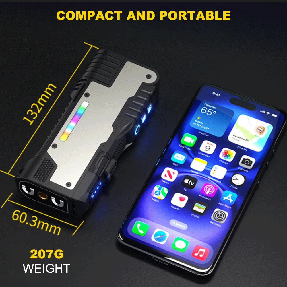 Asafee M20 Multi-functional Foldable Magnet Flashlight 3 Lighting Modes  Rechargeable Torch RGB Atmosphere LED  Work Flashlight