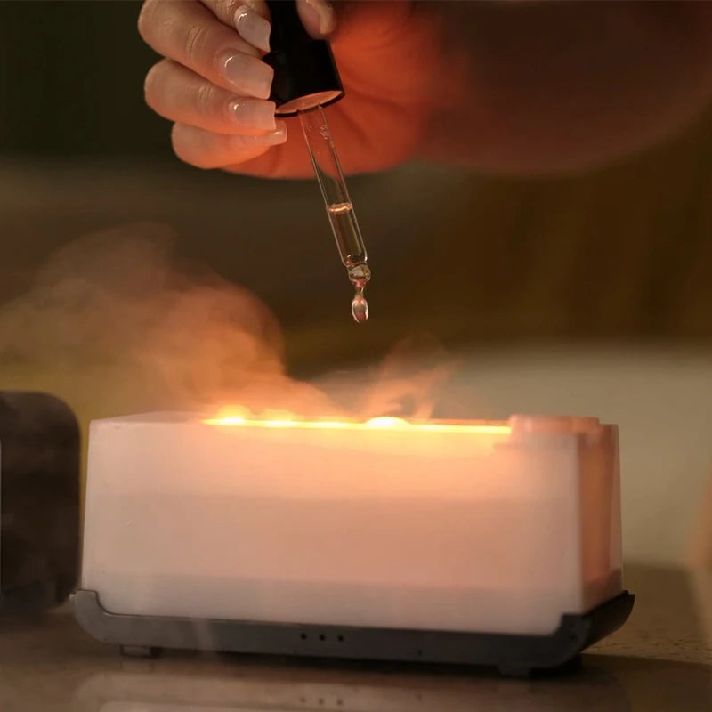 Air Aroma Humidifier Diffuser Essential Oils Humidifiers Mini Flame Automatic Fragrance Diffuser Home Humidifier With LED Light