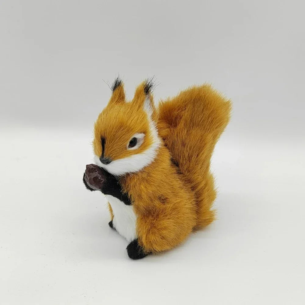 1Pc Mini Artificial Squirrel Figurines Miniatures Plush Simulation Squirrel Ornaments Fake Animal Christmas Table Decorations