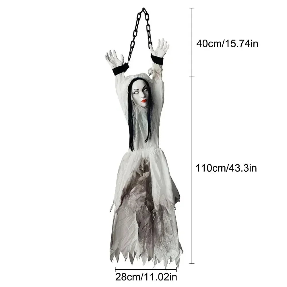 1PC Halloween Decoration Hanging Pumpkin Head Scream Sound Party Prop Haunted House Parties Home Decor Funny Electric Toys