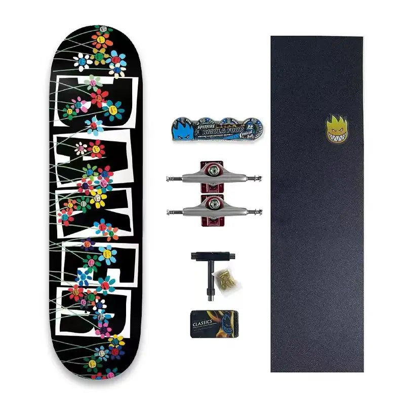 Baker Thrash Skateboard Double RockerSets Complete Pro 100% Canada Maple Deck 7.75/8.0/8.25/8.5 Inch 7 Ply Cold Pressing