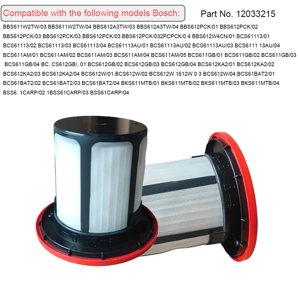 12033215 Replacement Filters with Holder for Bosch electric broom Unlimited 6 Vacuum Cleaner Parts Filter for Bosch Series 6