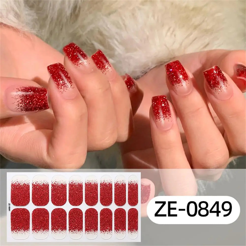 Gradient Galaxy Series Press-on Nails | 16-Piece Set of Removable Self-Adhesive Fake Nail Stickers | Valentine's Day Gift Idea