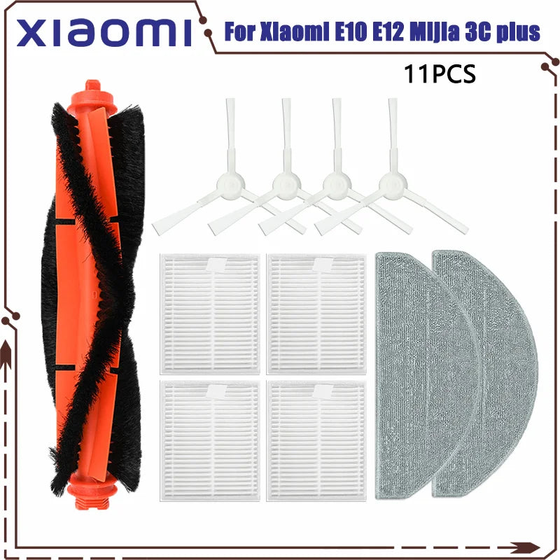 For Xiaomi Robot Vacuum E10 E12 E10C C103 Mijia 3C Plus / 3C Pro Spare Parts Accessories Main Side Brush Filter Mop
