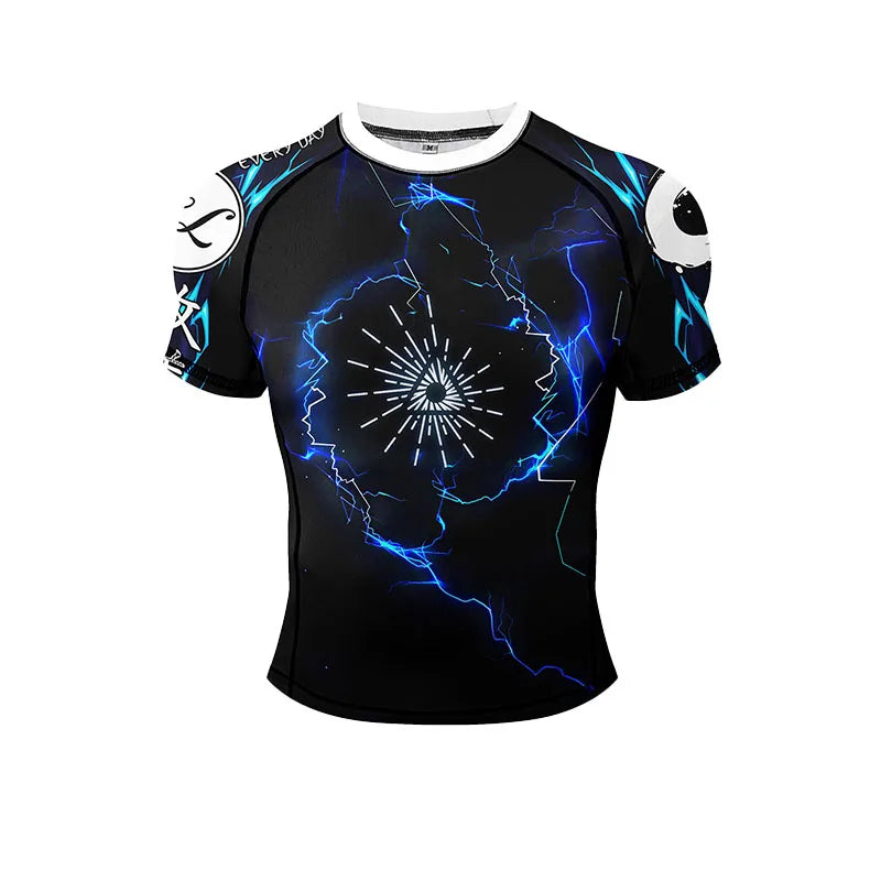 New No Gi BJJ Shirts Jiu Jitsu Kickboxing Training Rashguard With Hem Rubber Polyester Spandex Compression Sports Gym Blouses