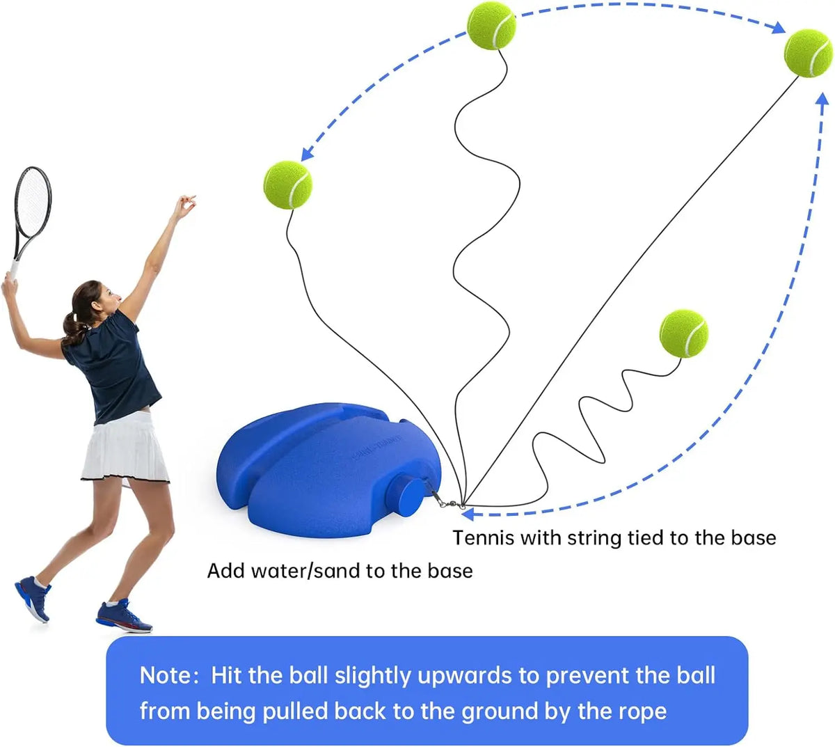 1G-Portable Tennis Rebounder Kit Tennis Trainer Rebound Ball Solo Training Equipment 1 String Balls for Beginners Exercise