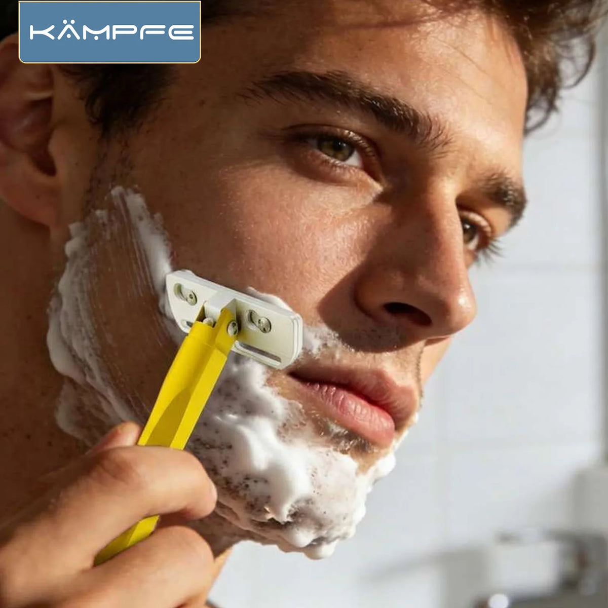 KAMPFE Shaving Kit Manual Safety Razor with Stand Classic CNC machined Razor Gift for Father