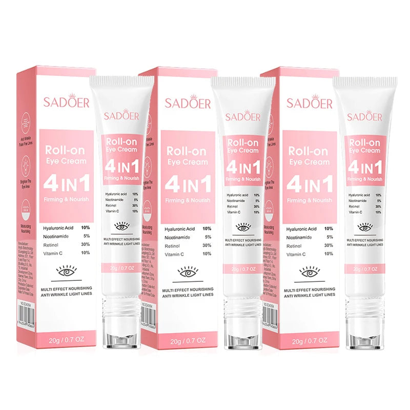 1/2/3pcs SADOER Eye Cream Retinol Nicotinamide Hyaluronic Acid Vitamin C Anti Dark Circle 4in1 Moisturizing Anti-Aging Eye Serum