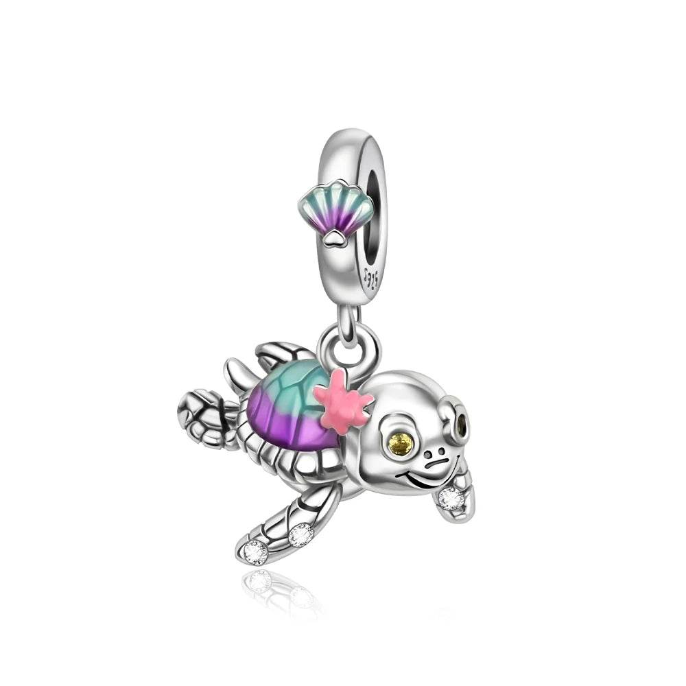 Beautiful 925 Sterling Silver Puppy Cat Swallow Raccoon Giraffe Animal Pendant Fit DIY Bracelet Necklace Package Jewelry Gifts