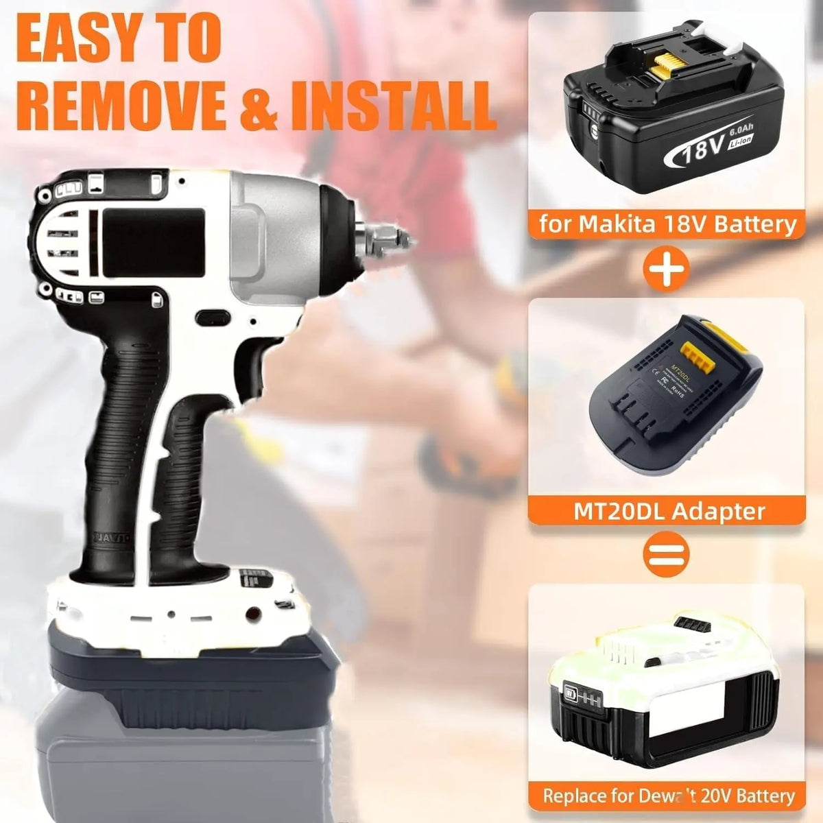 Adapting Makita 18V Lithium Batteries for Use with Dewalt 20V Cordless Power Tools MT20DL