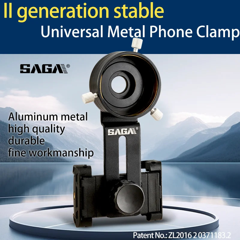Metal mobile phone clip double monocular astronomical telescope microscope eyepiece connected to mobile phone for taking picture