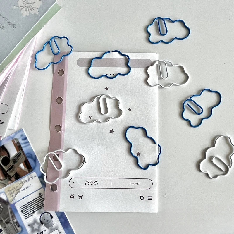 10pcs Cloud Paper Clips Creative Shapes Cute Paper Clips Bookmark Decoration Card Pins