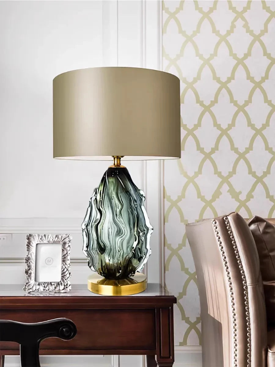 2026 Creative Glass Table Lamp Villa Living Room Luxury Advanced Green Desktop Decorative Lamp Fashion Hotel Bedside E27 Lampada